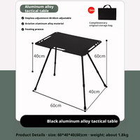 Bureau de camping portable IGT réglable en hauteur moderne Table tactique pliante légère pour l'extérieur Équipement multifonctionnel facile à transporter