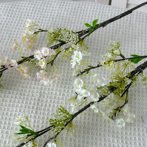 ดอกวิลโลว์ประดิษฐ์ กิ่งยาว สีขาวและชมพู ดอกไม้ผ้าไหมตกแต่งภายในบ้าน สำหรับห้องนั่งเล่น อุปกรณ์ประกอบฉากงานแต่งงาน - Product Image 4