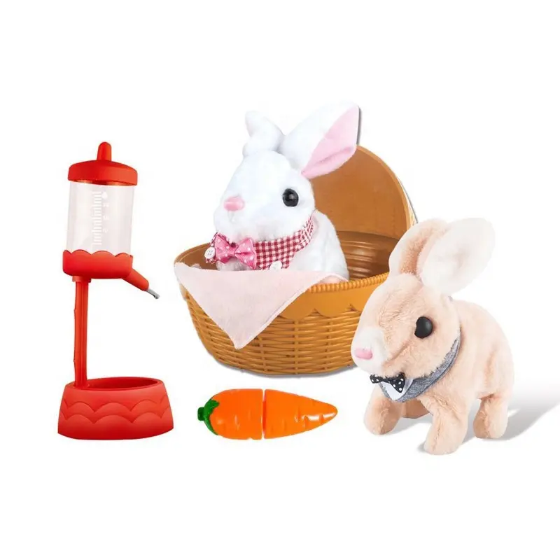Ept Toys eléctrico con pilas FUNCIÓN DE CAMINAR conejo casa de muñecas mascota Animal conejo juguetes de animales de peluche