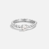 Bague torsadée minimaliste en argent sterling 925 hypoallergénique avec diamant de laboratoire pour femme, idéale pour les fiançailles, bijoux fins personnalisés
