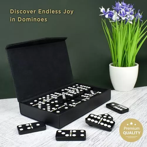 Профессиональный дорожный набор домино класса люкс в кожаном футляре из ПУ с меламиновыми фишками - Product Image 6