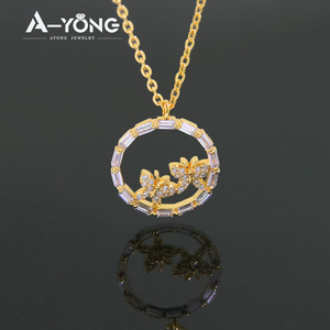 Abrabic Luxe Stijlen 18K Verguld Messing Met Zirkoon Hanger Ketting Vlinder Hartvorm Lange Ketting Ketting Voor Vrouwen - Product Image 5