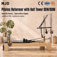 Machine de Pilates Reformer en bois MJD-W23A avec cadre en érable et demi-tourne, équipement de Pilates pour studio, centre de bien-être et entraînement à domicile