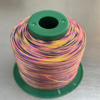 100% Polyester iplik dokuma el sanatları çok renkli dikiş iplikleri Polyester gökkuşağı iplik 0.8mm