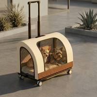 Sac à dos multifonctionnel pour animaux de compagnie, grand espace, respirant, avec poignée et roulettes, pour petits chiens et chats