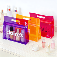 Pochette de rangement personnalisée écologique grande taille pour pinceaux de maquillage, sac de voyage étanche en PVC transparent avec fermeture éclair pour cosmétiques