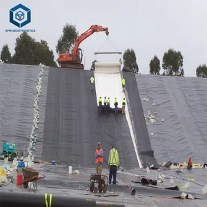 Zwarte 2Mm Dikte Vijver Liner Waterdicht Geomembraan Voor Dam Project In Zuid-Afrika