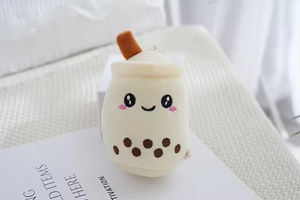 Llaveros de Peluche Personalizados Súper Suaves con Forma de Dibujos Animados, Tazas de Café/Té con Leche, Juguetes de Peluche de Boba Tea y Frutas, Accesorios Lindos y Adorables - Product Image 3