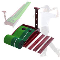 Tapis de putting en bois rouge durable, sur mesure, en gros, pour l'entraînement au golf