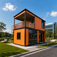 Maison conteneur SKYLINE en structure acier à panneaux sandwich 20ft 40ft, préfabriquée modulaire, pour bureau, hôtel, showroom extérieur, café, mini-maison