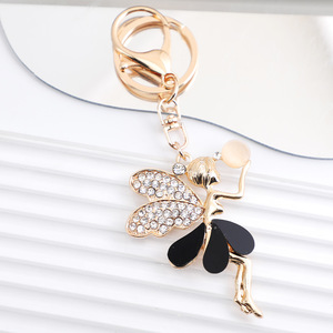 Porte-clés Fée Papillon Créative, Breloque Ange Scintillante, Porte-clés Fille Ballerine, Porte-clés Ange en Cristal et Strass - Product Image 6