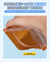 Sachets Doypack Personnalisés avec Logo Doré Brillant, Fenêtre Transparente et Fermeture Éclair, Qualité Alimentaire, pour Aliments Secs - Vente en Gros
