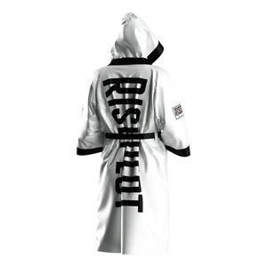 Bata de Boxeo Personalizada en Blanco y Negro para Entrenamiento en Club y MMA Kickboxing - Product Image 2