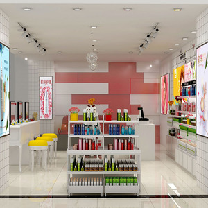 La <span class=keywords><strong>tienda</strong></span> de cosméticos está diseñada <span class=keywords><strong>como</strong></span> <span class=keywords><strong>tienda</strong></span> pequeña de cosméticos, estante de exhibición de productos de belleza y cuidado de la piel - Product Image 6