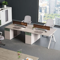 Bureau informatique moderne et écologique pour 2 à 4 personnes, bureau de personnel durable avec serrure à combinaison numérique pour espace de bureau commercial