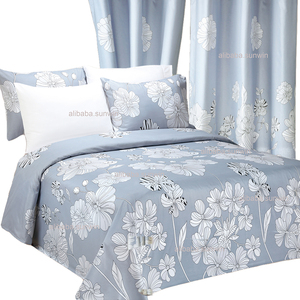 Bộ đồ giường Giao hàng nhanh với rèm cửa phù hợp, 8 miếng đặt in hoa - Product Image 2