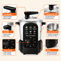 Minuteur mécanique FUFU MAKER 6L 8L, Cuiseur-mélangeur électrique pour manioc et igname, Robot culinaire avec couvercle transparent, Appareil de cuisine