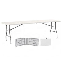96 Zoll (8 Fuß) HDPE-Kunststoff-Klapptische für Garten, Bankett, Hochzeit, Partys, Outdoor-Veranstaltungen und Hofessen