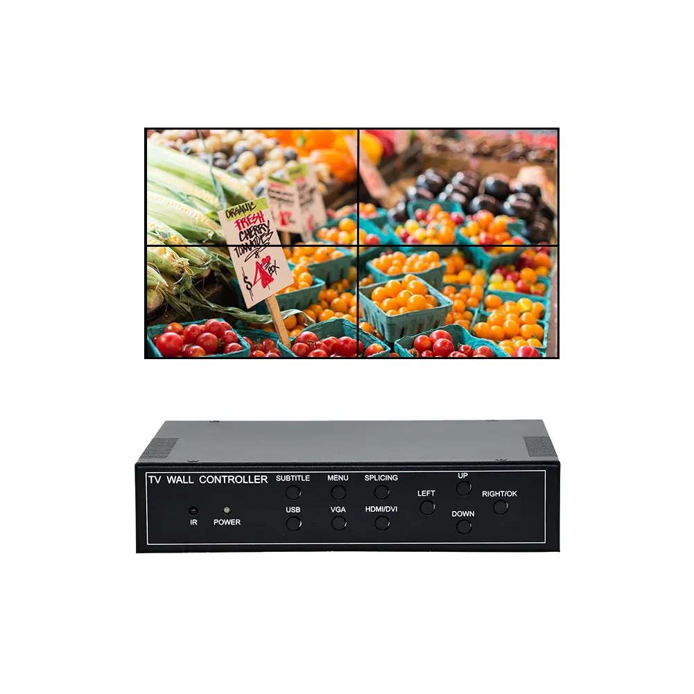 Komposit Dinding Video 2x2 1080P, Pemilihan Sinyal Input Video Banyak dengan 1x <span class=keywords><strong>HDMI</strong></span>,DVI, VGA,USB