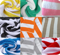 Serviette de plage rayée personnalisée 100% coton, jacquard teint en fil, rayures bleues et blanches, serviette de bain, serviette de natation, serviette cadeau d'exportation