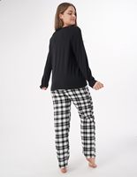 Ensemble pyjama à carreaux 100% coton pour femmes haut et pantalon doux à manches longues automne vêtements de nuit tissés respirants
