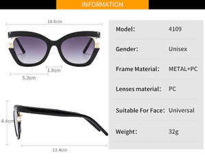 <span class=keywords><strong>2023</strong></span> Trend Classic Pearl gafas <span class=keywords><strong>de</strong></span> sol <span class=keywords><strong>de</strong></span> lujo gafas <span class=keywords><strong>de</strong></span> sol <span class=keywords><strong>para</strong></span> damas <span class=keywords><strong>moda</strong></span> UV400 tonos lunette <span class=keywords><strong>DE</strong></span> SOLEIL logotipo personalizado al por mayor - Product Image 6