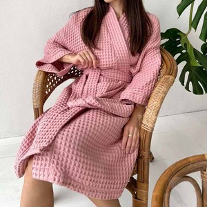 Batas de dormir personalizadas de algodón para <span class=keywords><strong>mujer</strong></span>, batas de <span class=keywords><strong>baño</strong></span> con logotipo bordado, batas de Spa, <span class=keywords><strong>baño</strong></span> de 5 estrellas, batas de hotel de algodón 100% para <span class=keywords><strong>mujer</strong></span> - Product Image 4