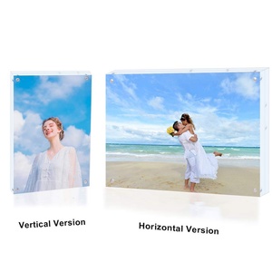 Support de cadre photo magnétique double face en acrylique transparent avec logo personnalisé imprimé en sérigraphie – Le cadeau idéal pour la maison, le bureau ou la boutique - Product Image 3