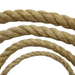 Corde d'emballage torsadée en sisal à 3 brins de 24mm x 220m/corde en sisal de forage pétrolier avec une résistance à la rupture élevée