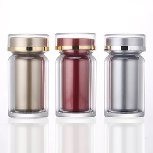 20ml 30ml 50ml 60ml 100ml 150ml 200ml open mouth plastic health care products container medical pill bottle with gold silver lid