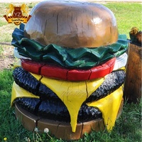 Restaurant Décoration intérieure extérieure Personnalité personnalisée Burger Grand accessoires de hamburger en résine de fibre de verre Grande statue de hamburger