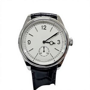 Reloj Ultrafino de Acero Inoxidable con Correa de Cuero Genuino - Reloj Mecánico Premium Simple, Elegante y Exquisito con Puntero para Uso Casual - Product Image 1