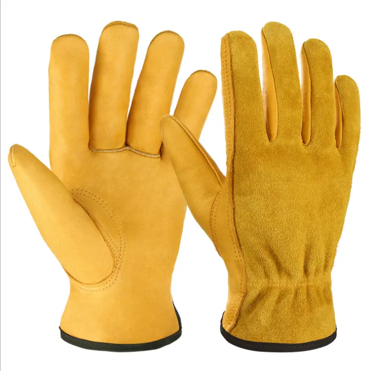 Ozero Oem — gants en cuir de vache, véritable de vache, gants de travail lourds, pour la conduite et le jardin, pour hommes