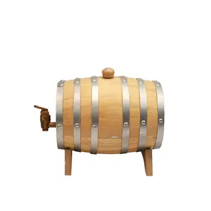 Barile di quercia di vino whisky in legno personalizzato da 3 litri con incisione Laser con rubinetto