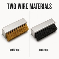 Brosse à gratter industrielle en fil de laiton, corps métallique argenté intégré, longueur de poils personnalisée, poils en nylon noir pour le meulage