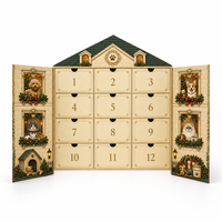 Boîte vide personnalisée en forme de maison pour calendrier de l'Avent pour animaux de compagnie, 12 jours, avec tiroirs, emballage cadeau de Noël pour friandises et jouets pour chiens et chats, vente en gros