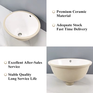 Wastafel Keramik Oval Tarpul <span class=keywords><strong>2026</strong></span> Factory 13-15 Inch, Model Undermount, untuk Pemasangan di Bawah Meja - Product Image 3