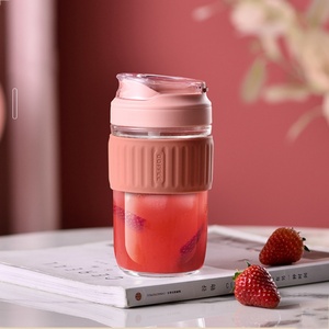 Vaso de vidrio de borosilicato de doble pared de 16 oz, taza de café de acero inoxidable a la moda con tapa y pajita, infusor de té de viaje, producto estrella - Product Image 3