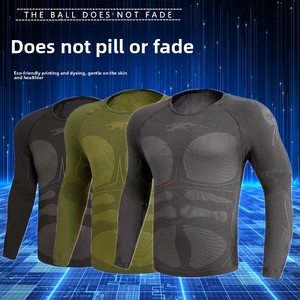 Set di Intimo <span class=keywords><strong>Termico</strong></span> per Sport all'Aperto, Altamente Elastico, Traspirante, Funzionale, Aderente, con Blocchi di Colore - Product Image 1