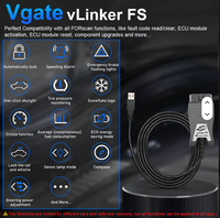 ELM327 USB OBD2 Scanner Vgate VLinker FS FORScan Outil de diagnostic pour Ford Mazda Lincoln MS/HS-CAN