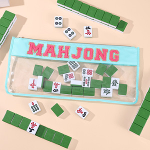 Bolsa de Almacenamiento para Mahjong de PVC Impermeable con Letras Bordadas DIY, MOQ Bajo, Oh My - Product Image 1