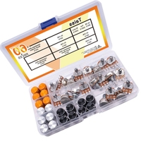 Kit d'assortiment de potentiomètres professionnels OKYN251030-34 pour amplificateurs, guitares et projets de bricolage, 60 pièces avec boutons