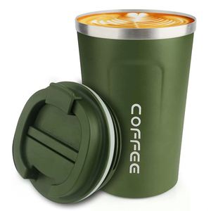 Gobelet de voyage isotherme en acier inoxydable à double paroi réutilisable de 12 oz au design minimaliste, avec couvercle en céramique et logo personnalisé - Product Image 1