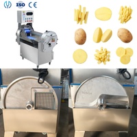 Commerciële groentesnijder, -schaaf, -hakselaar en -snijmachine voor aardappel, wortel, kool, komkommer, ui en groenteverwerking