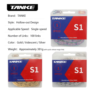 Cadenas de Bicicleta de una sola velocidad TANKE, <span class=keywords><strong>Cadena</strong></span> de Bicicleta de Montaña de 1 Velocidad, 100L, Piezas de Ciclismo de una sola velocidad para MTB, BMX Actual - Product Image 5