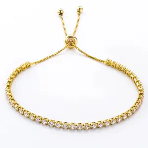 Kích Thước Điều Chỉnh Zircon Tennis Vòng Đeo Tay Cho Phụ Nữ Shining Bạc Màu Xanh Màu Xanh Lá Cây Tím Đen Birthstone Pha Lê Vòng Đeo Tay Đồ Trang Sức