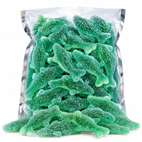Groothandel Haaienvormige Gummy Candy Zuurzoete Fruit smaak Zachte Halal Op Maat Gemaakte Producent OEM ODM Private Label TK Bulk