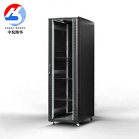Achetez un rack de serveur de centre de données de 19 pouces avec porte en verre transparent en acier SPCC, accessoires gratuits (plateau/ventilateurs/PDU) - en stock