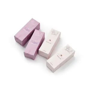 Caixas de papel dobráveis para cosméticos, embalagem de óleo essencial de papelão marfim com logotipo personalizado