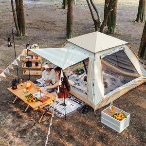 Carpa Familiar para Picnic, Tela Oxford, Diseño <span class=keywords><strong>de</strong></span> Una Habitación, Protección Solar/Contra la Lluvia, Plegado Automático, Portátil, para Playa, Camping y Aire Libre - Product Image 6